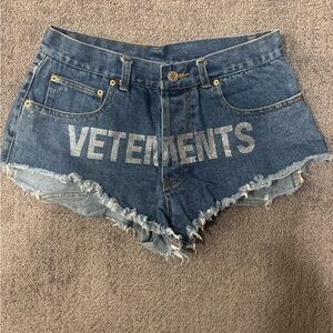 Vetements Blue Denim Women's Shorts